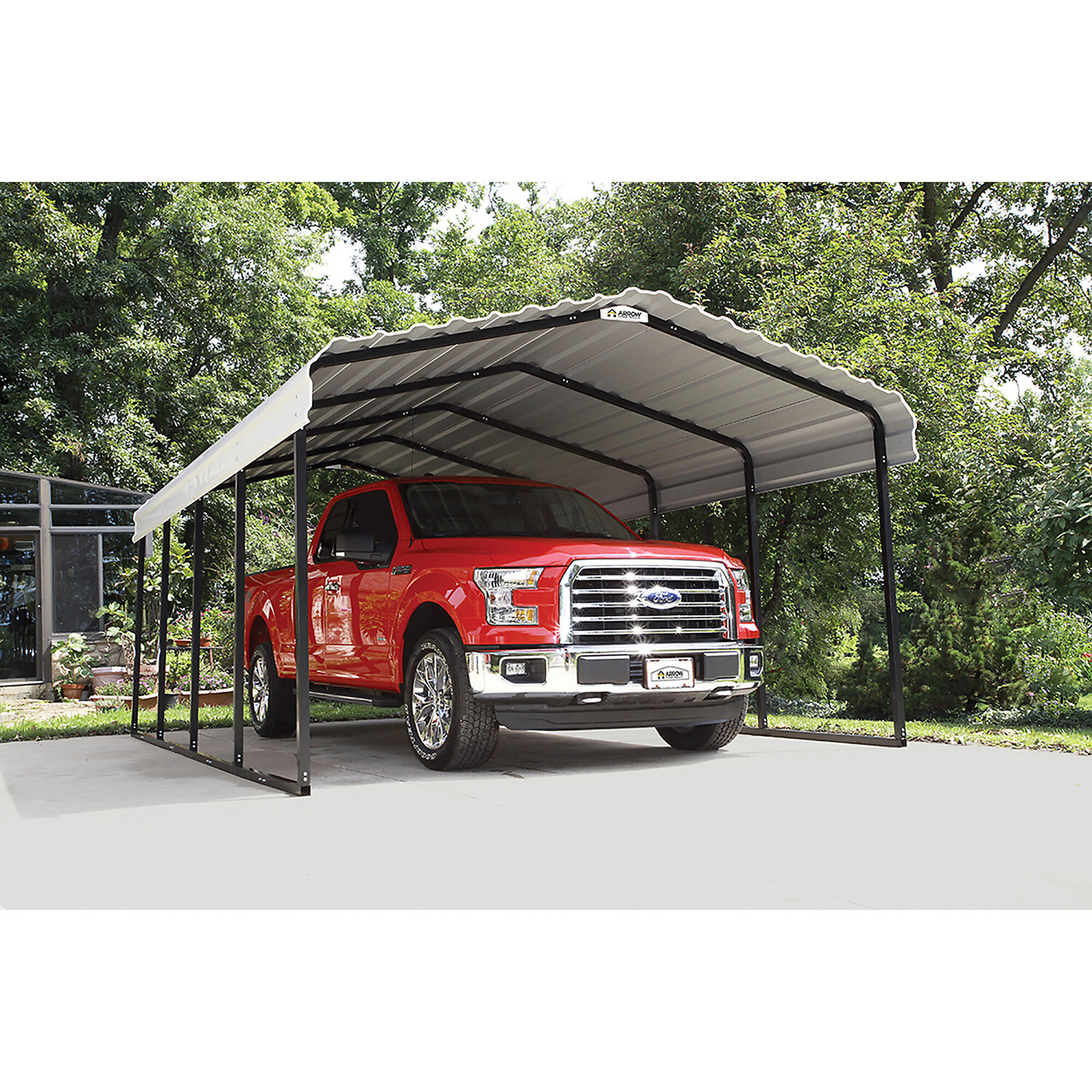 Arrow Steel Carport, 20ft.L x 12ft.W, Model# CPH122007